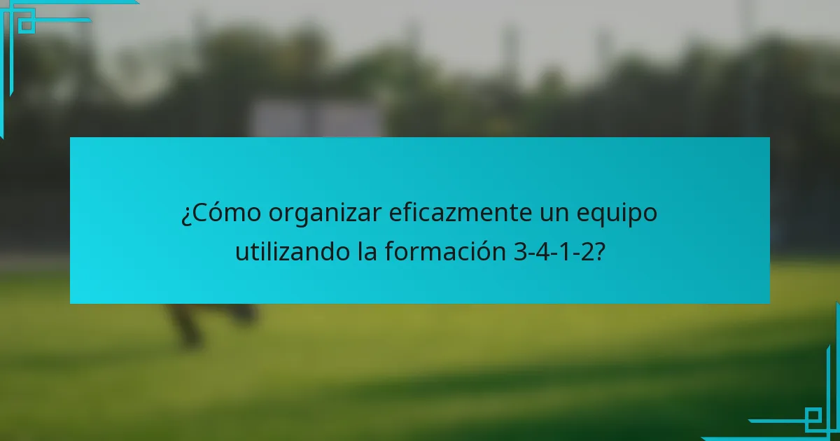 ¿Cómo organizar eficazmente un equipo utilizando la formación 3-4-1-2?