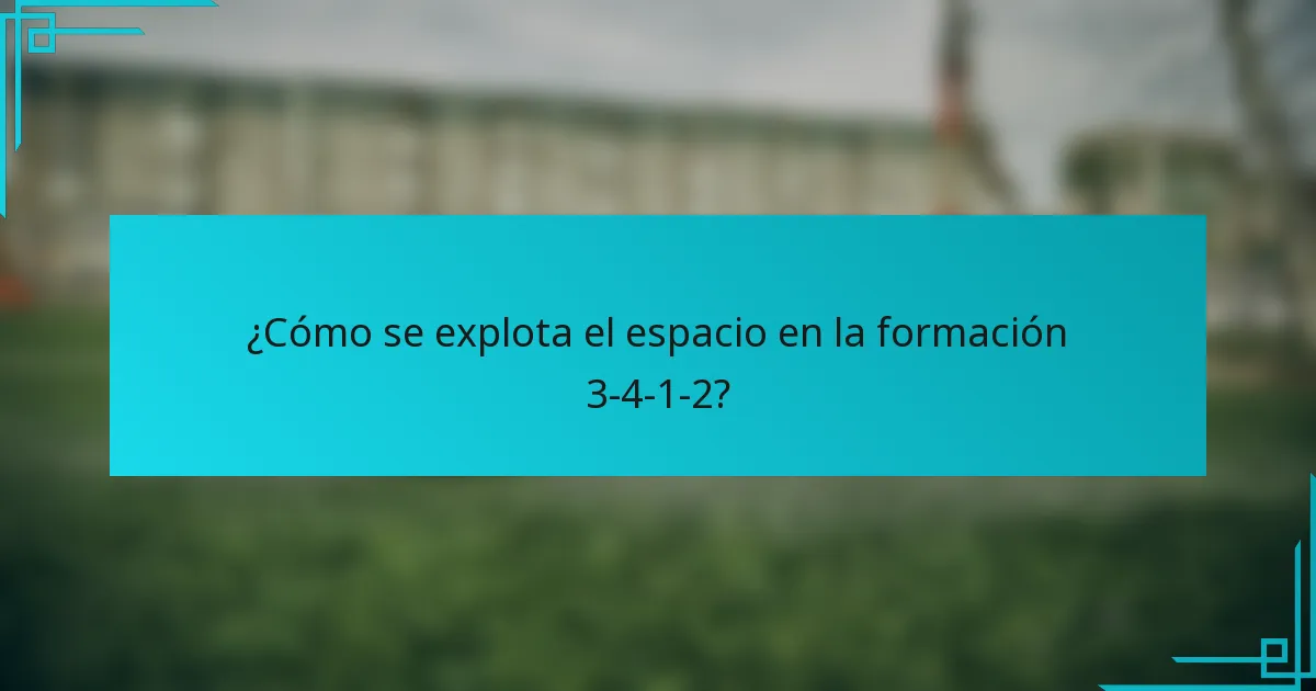 ¿Cómo se explota el espacio en la formación 3-4-1-2?