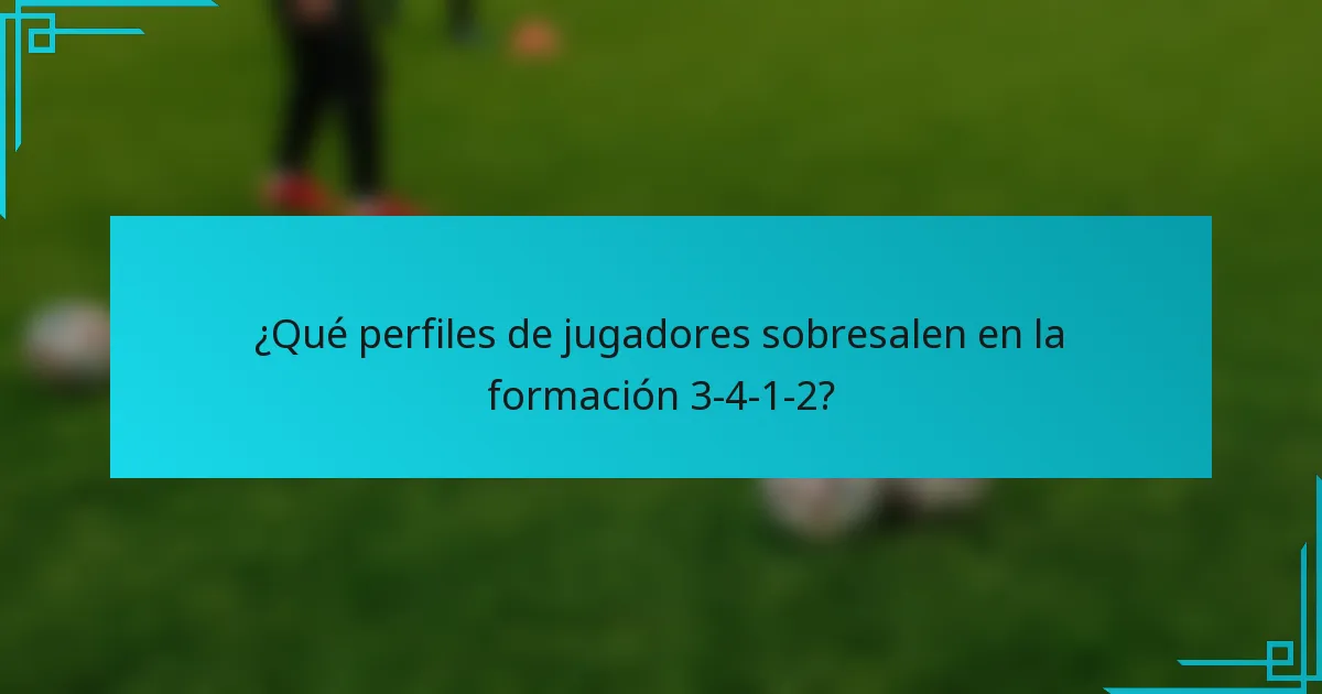 ¿Qué perfiles de jugadores sobresalen en la formación 3-4-1-2?